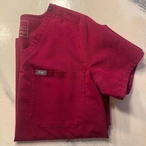 Figs Burgundy Scrub Top